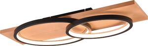 Lampada da soffitto a LED TRIO 641110232 nero / legno, 30 W, 3500 lm, 3000 K, dimmer con interruttore