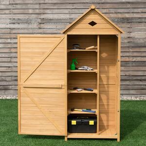Costway Armadio da esterno per attrezzi in legno Casetta da giardino 176x70x36cm