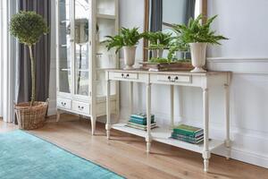 Consolle shabby provenzale bianca con cassetti lunga 120 cm in legno-Arrediorg