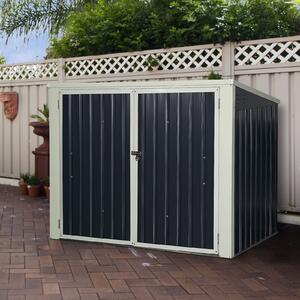 Costway Casetta porta attrezzi da giardino in lamiera d'acciaio Magazzino da giardino 173x97x127cm