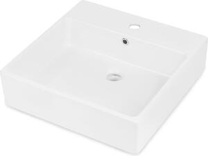 Piano di lavoro in Vetroceramica/lavabo a parete con spazio per miscelatore - 50x50 cm