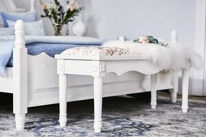 Panca fondo letto legno bianco in stile provenzale PRINCES 858-Arrediorg.it