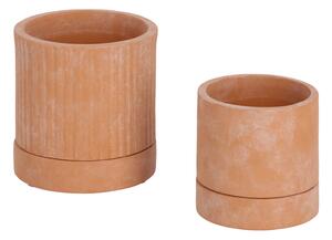 Janaina Set di 2 vasi in terracotta Ø 18 cm e Ø 12 cm