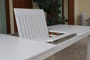 ARGENTUM - set tavolo da giardino allungabile 150/210x90 compreso di 6 poltrone in alluminio