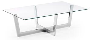 Tavolino Plam 120 x 70 cm vetro trasparente