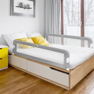 Costway Sponda per il letto 150 cm pieghevole, Sbarra per culla convertibile per letto singolo matrimoniale, Grigio