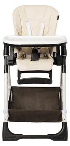 Costway Seggiolone pieghevole con schienale regolabile e poggiapiedi, sedia per bambini con ruote vassoio rimovibile, Marrone chiaro