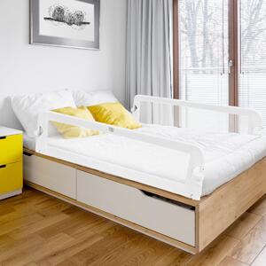Costway Sponda per il letto 150 cm pieghevole, Sbarra per culla convertibile per letto singolo matrimoniale, Bianco