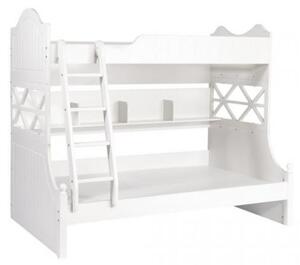 Letto a castello legno bianco con materassi 120x200 stile provenzale-Arrediorg
