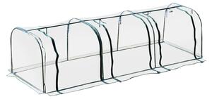 Outsunny Serra a Tunnel Serre Agricole Prezzi in PVC con 3 Porte Avvolgibili in Acciaio e PVC Trasparente, 350x100x80cm