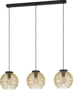 Lampadario Industrial Venezuela 3 Luci Acciaio Nero E Oro