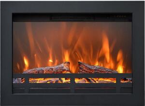 Casa Padrino caminetto elettrico da incasso nero 60,2 x 17,7 x H. 43,8 cm - Caminetto decorativo a LED da salotto con telecomando - Mobili da salotto - Mobili - Caminetti elettrici da incasso a LED