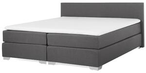 Letto Boxspring in Tessuto Grigio con Materasso a Molle 180 x 200 cm Beliani