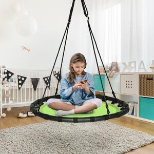 Costway Altalena 100 cm con altezza regolabile per bambini e adulti, Altalena rotonda per interno ed esterno, Verde