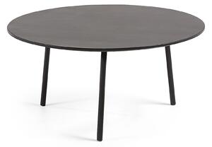 Tavolino Mathis in fibra di cemento con gambe in acciaio finitura nera Ø 70 cm