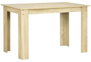 HOMCOM Tavolo da pranzo tavolo da cucina dal design moderno con ampio piano per 4-6 persone in legno dim. 120L x 69l x 75H cm rovere