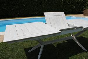 CAESAR - set tavolo da giardino allungabile 180/240x90 compreso di 6 sedie in legno massiccio di acacia