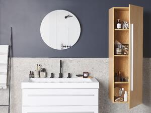 Pensile da bagno in legno chiaro MDF 132 x 40 cm con 4 ripiani a parete Beliani