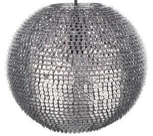 Lampada a sospensione in metallo argentato a forma di globo Sparkle Scales Beliani