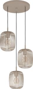 Lampada a sospensione - Colore sabbia - 46 x 110 cm - Metallo - A 3 luci