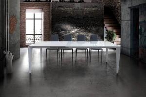 BENJAMIN - tavolo da pranzo moderno allungabile con piano in vetro 90x160/210/260