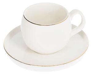 Tazza da caffè Taisia con piatto in porcellana bianca
