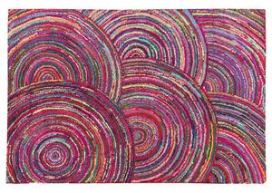 Tappeto di pezza in cotone Multicolore 160 x 230 cm Tappeto fatto a mano astratto boemo intrecciato Beliani