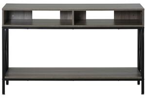 HOMCOM Tavolo Consolle stile industriale con scaffale per Casa/Ingresso/Camera talaio in metallo grigio nero