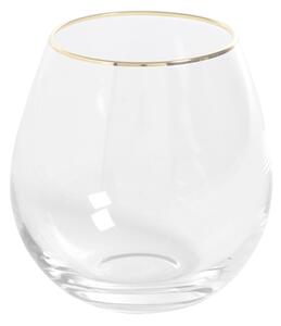 Bicchiere Rasine in vetro trasparente e dettaglio dorato
