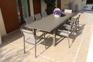 ARGENTUM - tavolo da giardino allungabile in alluminio 220/280x100