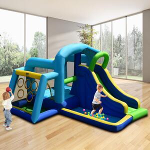 Costway Castello gonfiabile 5 in 1 con grande area per saltare e giocare, Casa gonfiabile per interno ed esterno