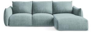 Divano angolare blu allungabile (con penisola a destra/con chaise lounge) Leila – Makamii