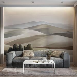 Carta da parati Paesaggi con alberi, Toscana, colori beige e grigio, stile olio, Carta da parati Natura, w03880v1 : Uwalls.it