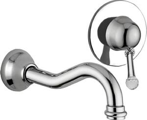 Casa Padrino rubinetto per lavabo a 2 fori con cristallo Swarovski argento - Set di rubinetti per lavabo - Miscelatore e rubinetto monocomando - Accessori da bagno nostalgici