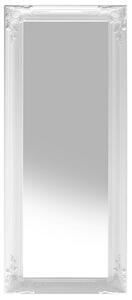 Specchio da Parete Bianco 51 x 141 cm Cornice Decorativa Sintetica Soggiorno Camera da Letto Classico Stile Francese Beliani