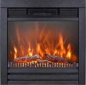 Casa Padrino caminetto elettrico da incasso nero 62 x 19,5 x H. 61 cm - Caminetto decorativo a LED da salotto con telecomando - Mobili da salotto - Mobili - Caminetti elettrici a LED da incasso