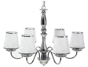 Lampadario in Metallo argento e vetro acrilico a 6 punti luce lampada a sospensione candeliere Classico Beliani