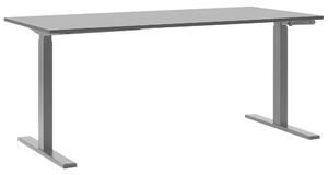 Scrivania regolabile manualmente Piano tavolo Nero Struttura in acciaio verniciato a polvere Nero Sede e piedi 180 x 80 cm Beliani