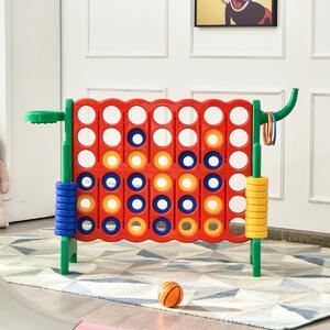Costway Forza 4 gigante con canestro e gioco di lancio, Gioco da esterno per bambini e adulti 84x33x79 cm Verde