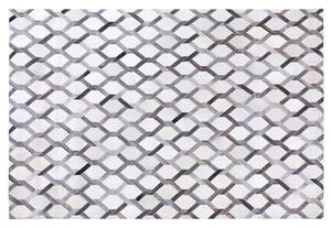 Tappeto tappetino Grigio Pelle 200 x 300 cm Patchwork Pelle Bovina Geometrico Rettangolare Moderno Beliani
