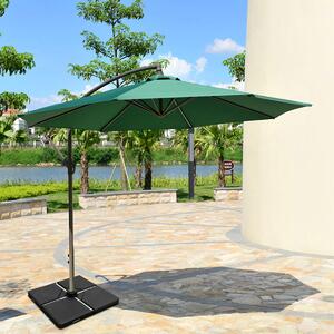 Costway Base quadrata per ombrellone con 4 pezzi riempibili con sabbia e acqua, Set base per cortile e mercato Nero