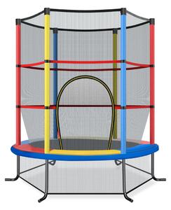 Costway Tappeto elastico per bambini con rete di sicurezza, Tappeto elastico con struttura in acciaio resistente Colorato