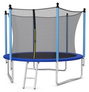 Costway Tappeto elastico da esterno 244 cm per bambini e adulti, Tappeto elastico con rete di sicurezza per saltare