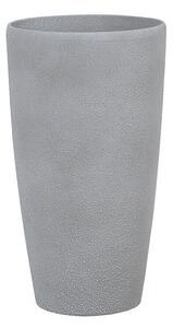 Vaso per fiori Fioriera alta in pietra grigia 58 x ø 31 cm Accessori decorativi per interni e esterni moderni e minimalisti Beliani