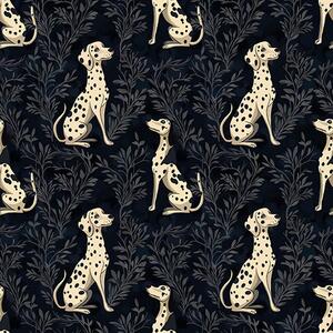 Carta da parati Dalmata su sfondo scuro, Parati classici in bianco e nero, a00121 : Uwalls.it
