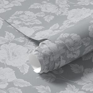 Carta da parati Fiori chiari su sfondo grigio, Parati fiori e piante classici, Parati classici Fiori Peonie, a00129v1 : Uwalls.it