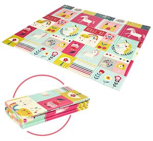 Costway Tappetino da gioco pieghevole per bambini, Tappetino reversibile per gattonare