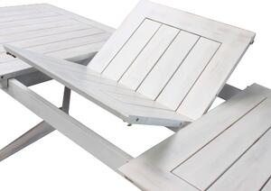 CAESAR - set tavolo da giardino allungabile 180/240x90 compreso di 10 poltrone in legno massiccio di acacia
