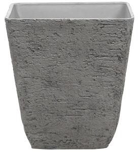 Vaso per piante in pietra grigia poliresina 49 x 49 x 53 cm per interni ed esterni quadrato Beliani