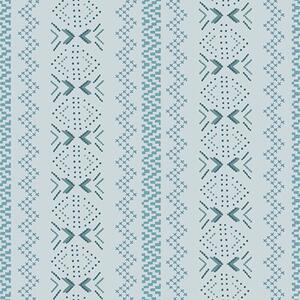 Carta da parati Geometria con ricamo ucraino su sfondo blu, Parati astratta classici, a00139 : Uwalls.it
